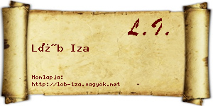 Löb Iza névjegykártya